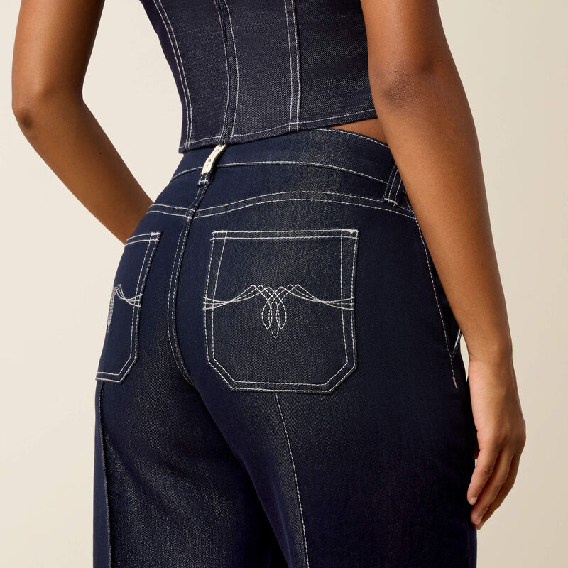 Ultra High Rise Lurex Wide Leg Jeans 02