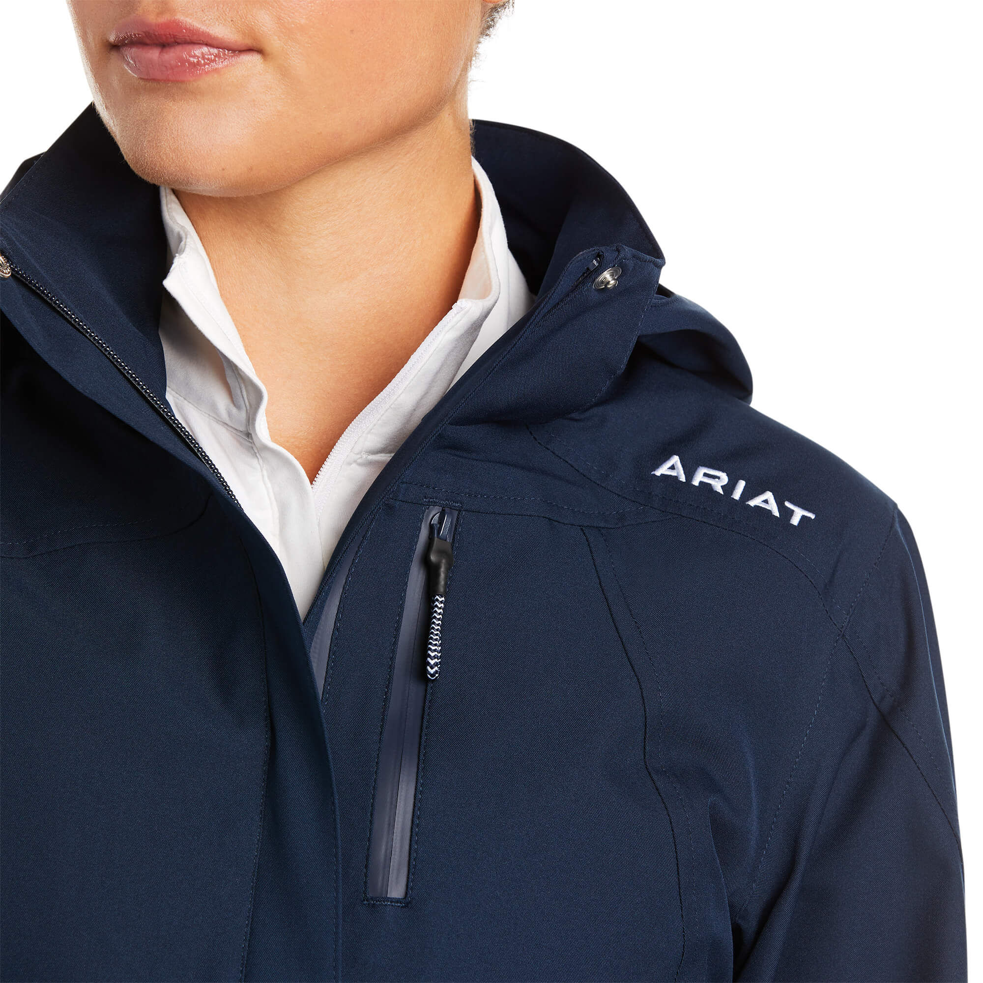 Breathable Waterproof Sprayproof ARIAT Womens Coastal H2O Coat Jacket Navy Water dares try to penetrate this jacket