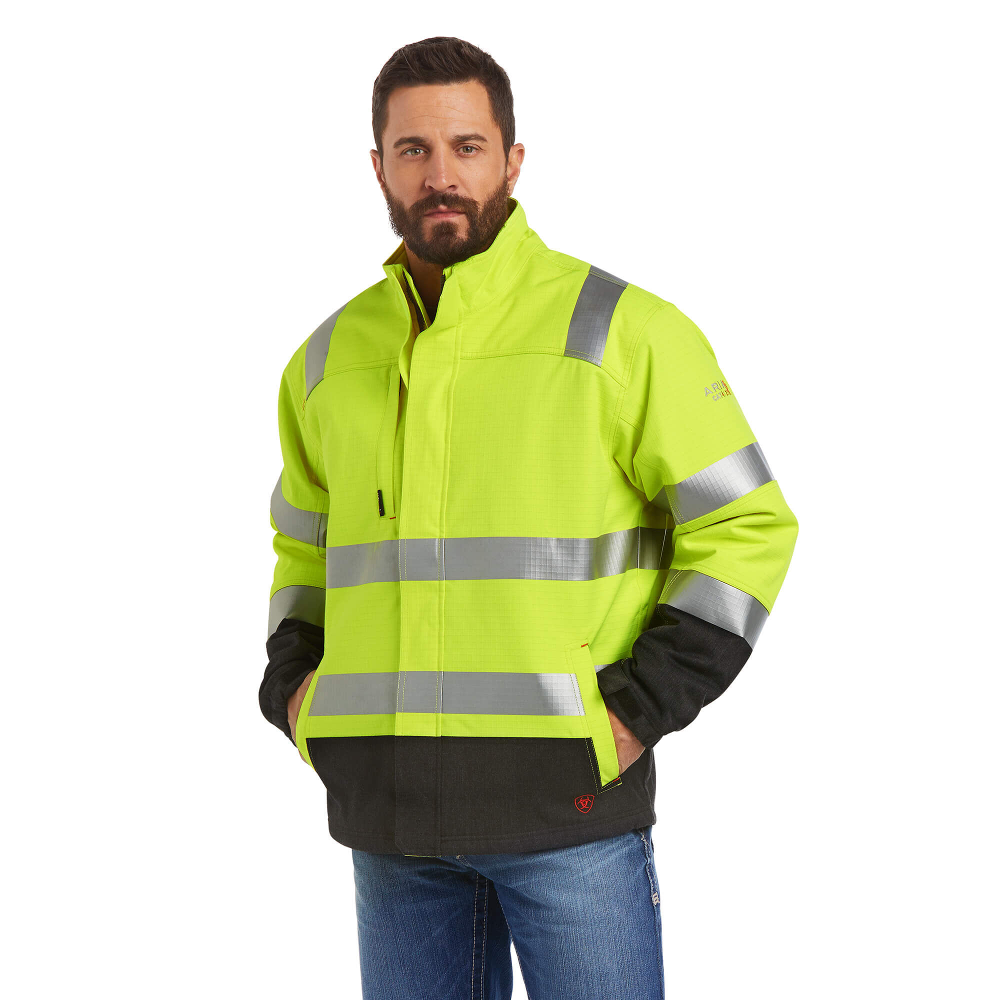 High Viz Safety Waterproof Storm Padded Warm Work Wear Construction Coat 