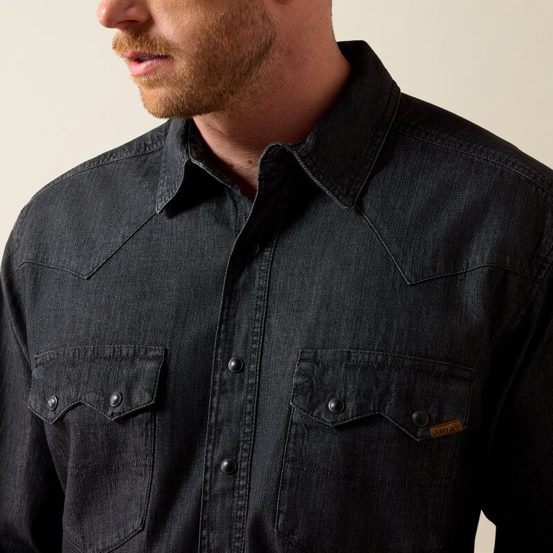 Classic Fit Sawtooth Denim Shirt 01