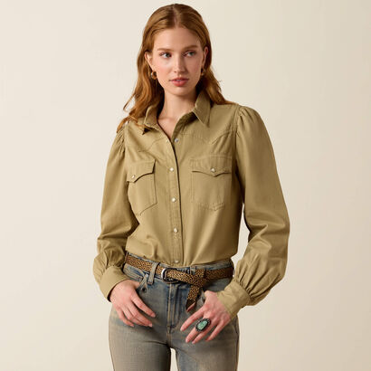 Puff Denim Shirt Front