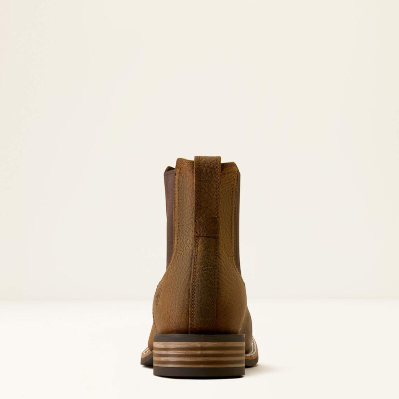 Western Big Rig Wide Square Toe Chelsea Boot Heel