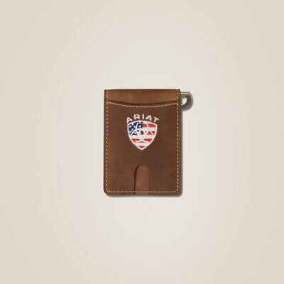 Flag Shield Clip Wallet