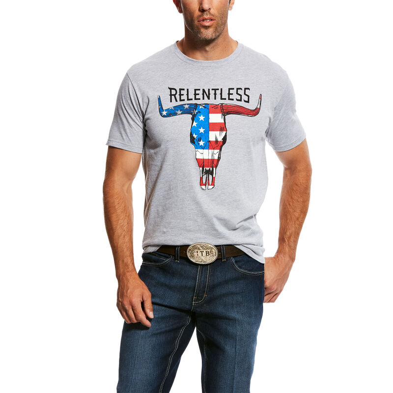 Relentless American Flag Skull T-Shirt | Ariat