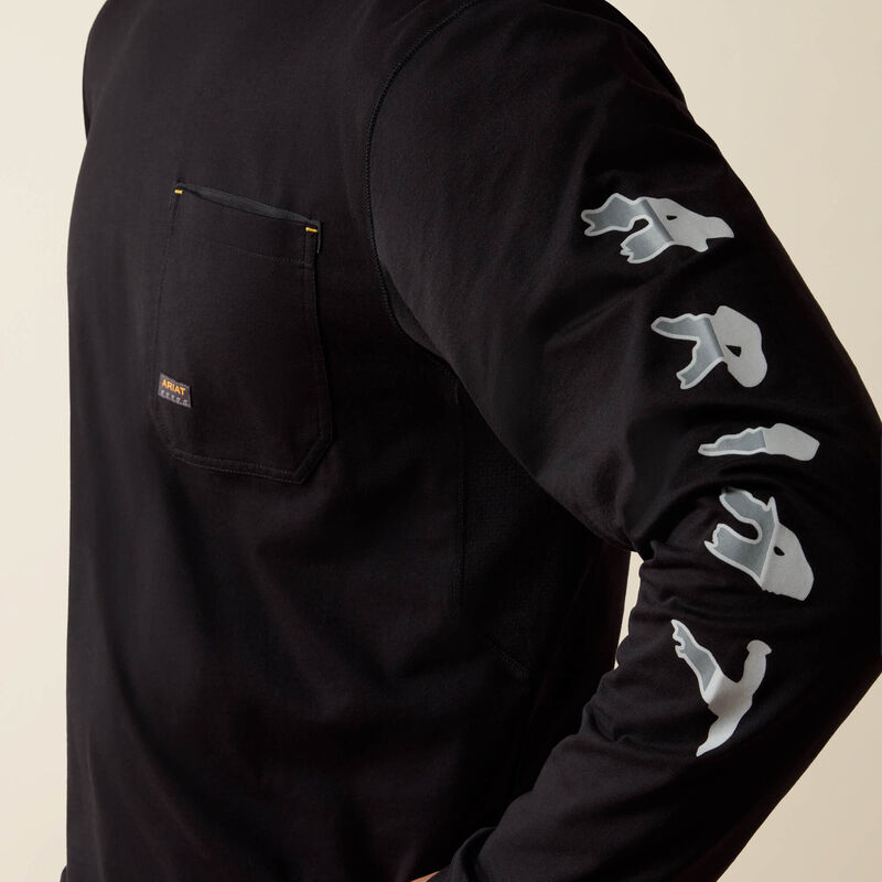 Rebar Workman Bearded Skull Long Sleeve T-Shirt 01
