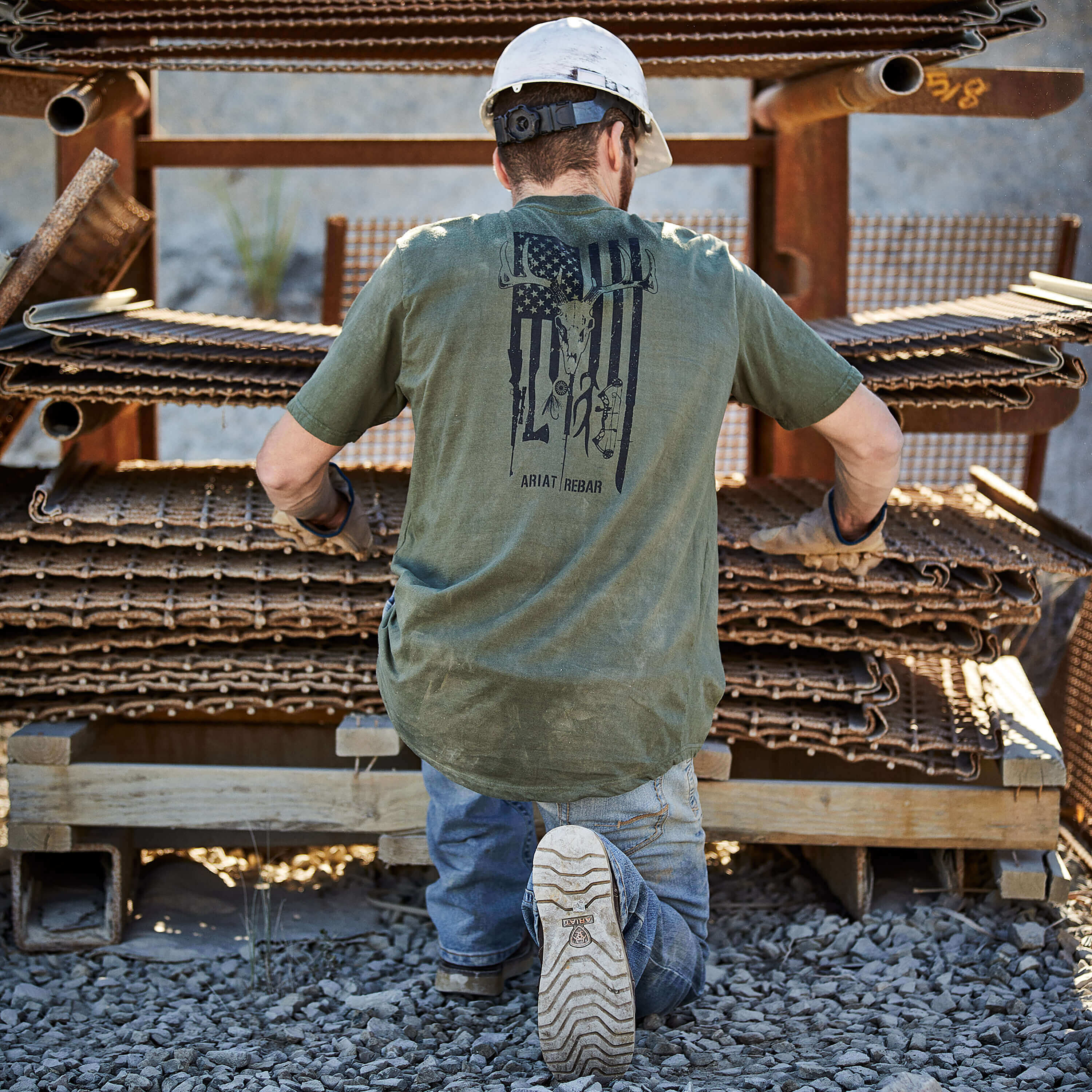 Rebar Cotton Strong American Outdoors T-Shirt | Ariat