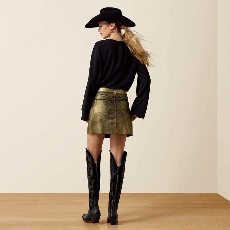 Midnight Luxe Denim Skirt Back