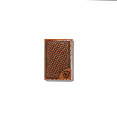 Lattice embossed trifold wallet