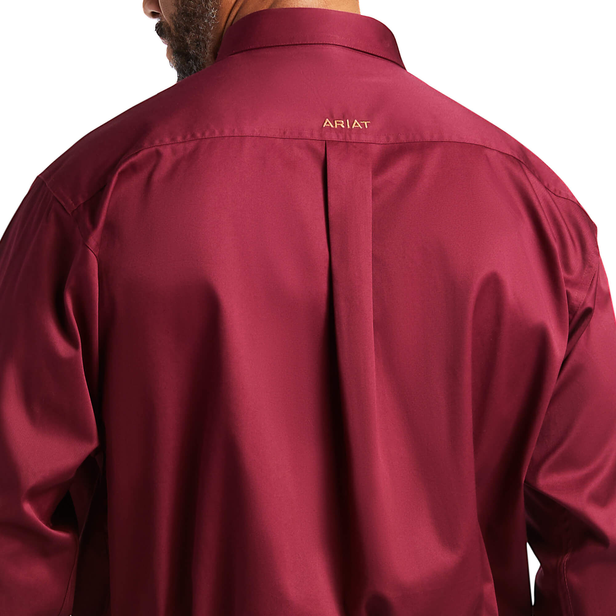 Ariat Solid Twill Classic Fit Long-Sleeve Shirt for Men - Burgundy - L