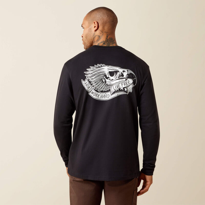 Rebar Cotton Strong Eagle Skull Long Sleeve T-Shirt Front