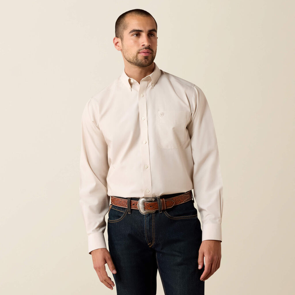 Wrinkle Free Solid Pinpoint Oxford Classic Fit Shirt by Ariat
