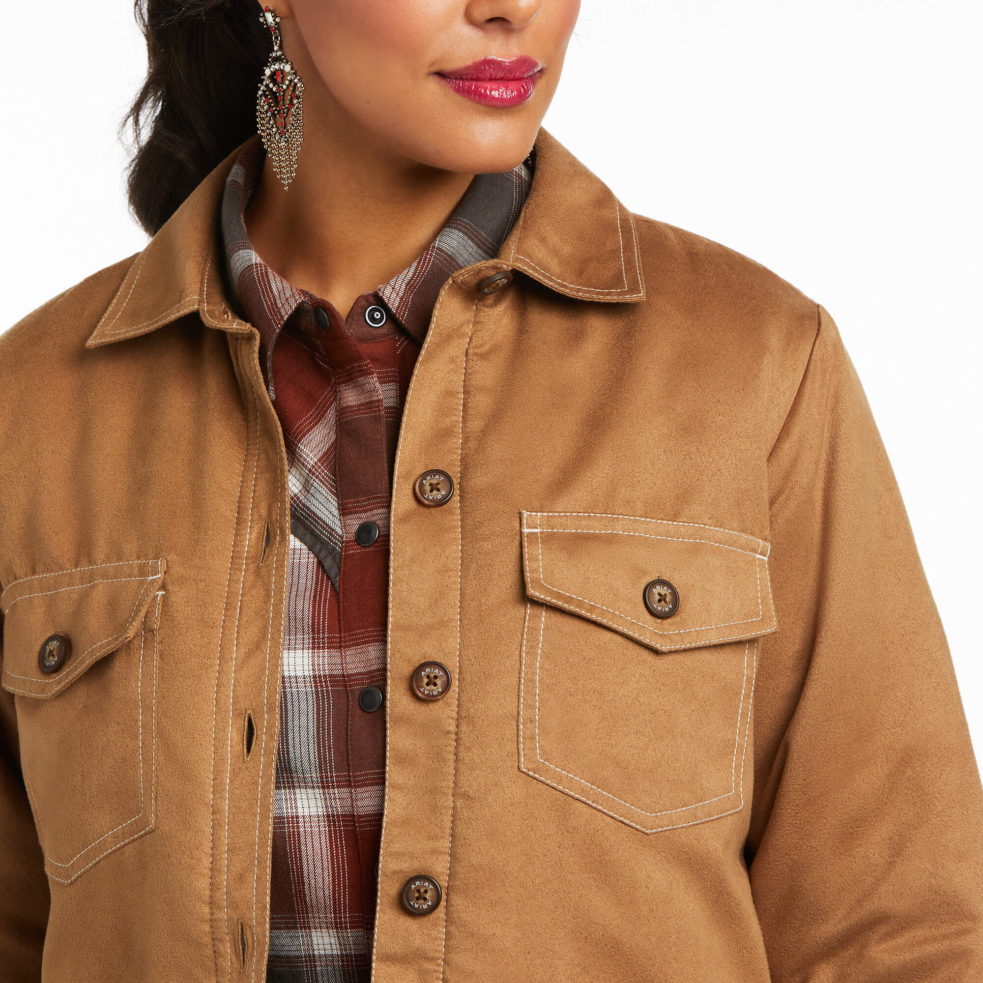 Slap Faux Suede Shirt Jacket