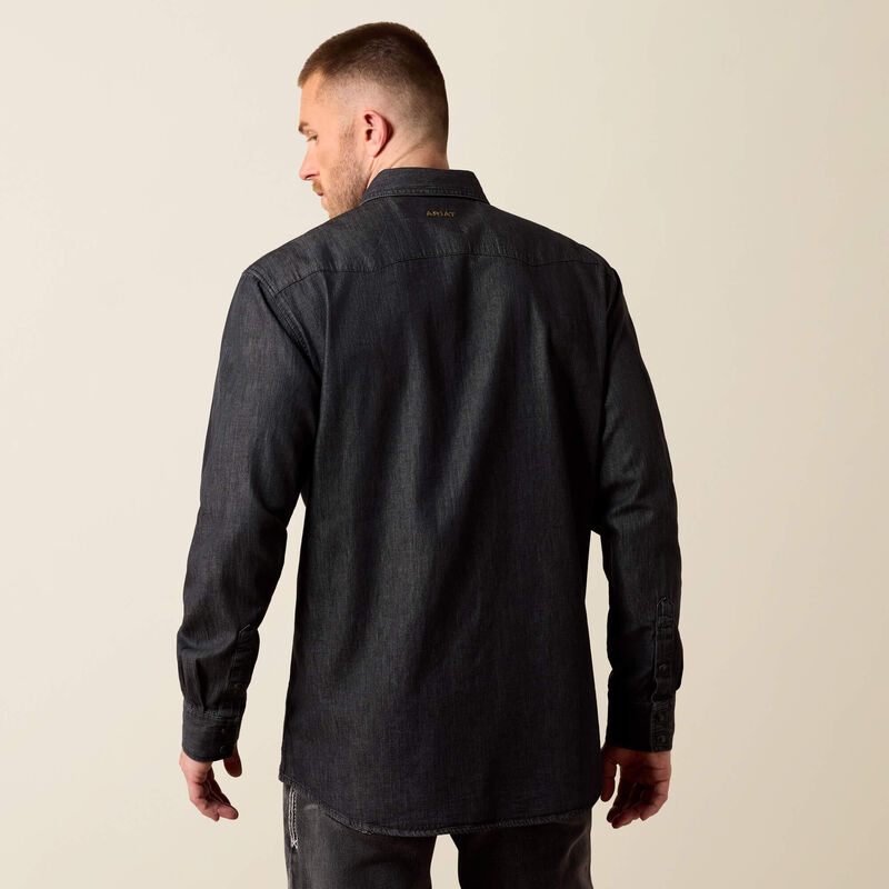 Classic Fit Sawtooth Denim Shirt Back