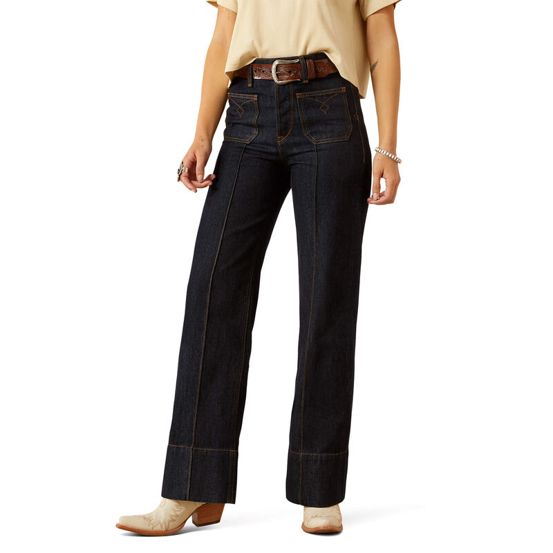 Ultra High Rise Tomboy Western Utility Wide Leg Jean Front