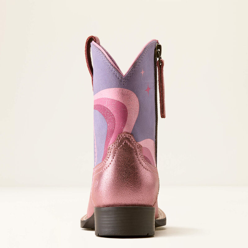 Unicorn Magic Wide Square Toe Western Boot Heel