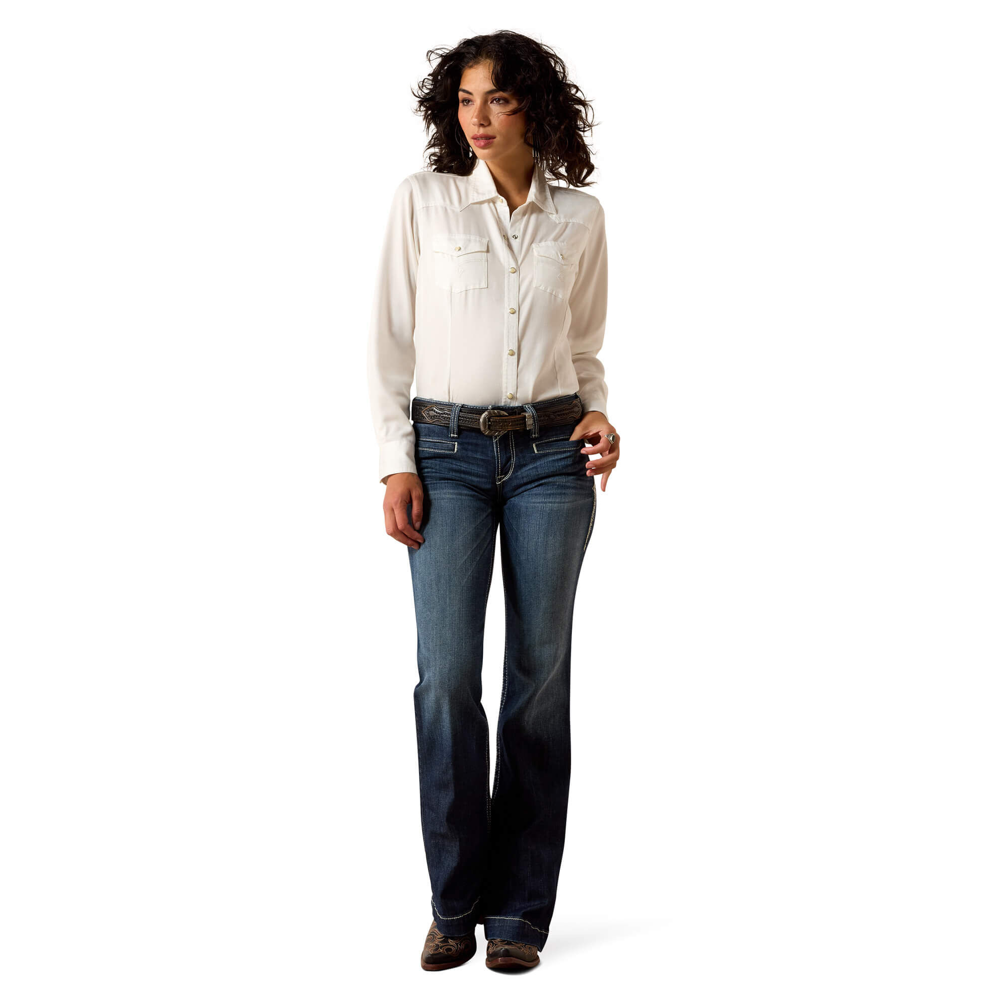 Trouser Mid Rise Stretch Entwined Wide 