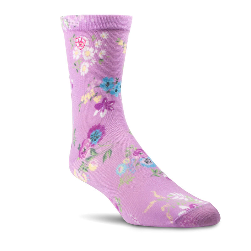Violet Floral Crew Sock 3
