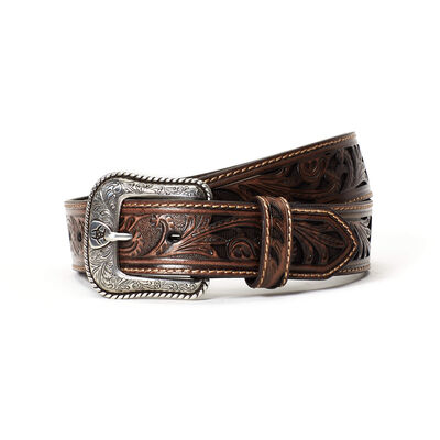 Leather 1.5" Stamped Buckle Belt