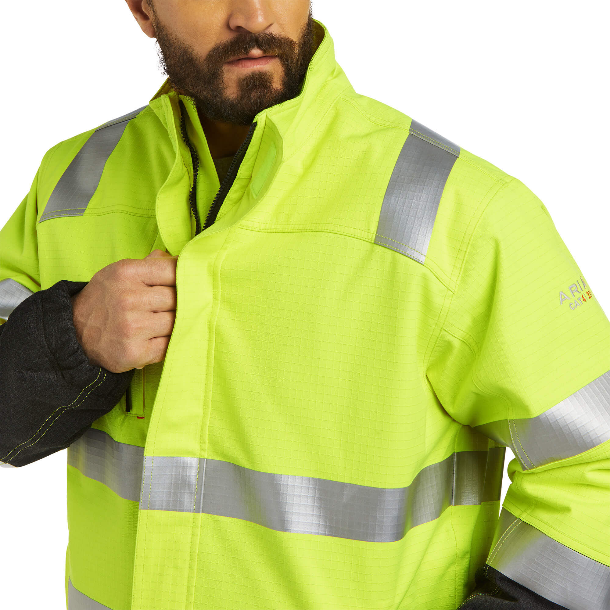 UK Mens Safety Workwear Outdoor High Visibility Zipper Jacket Coat Vest Tops 