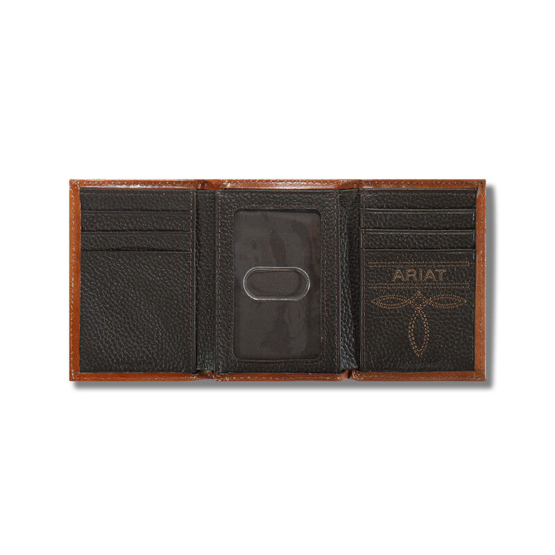 Lattice embossed trifold wallet