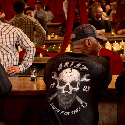 Rebar Workman Bearded Skull Long Sleeve T-Shirt Lifestyle