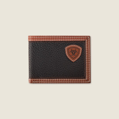 Pebble Leather With Trim Bifold Wallet Front