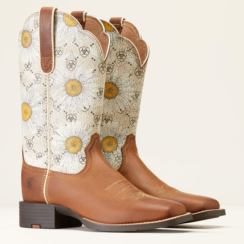 Round Up Wide Square Toe Western Boot