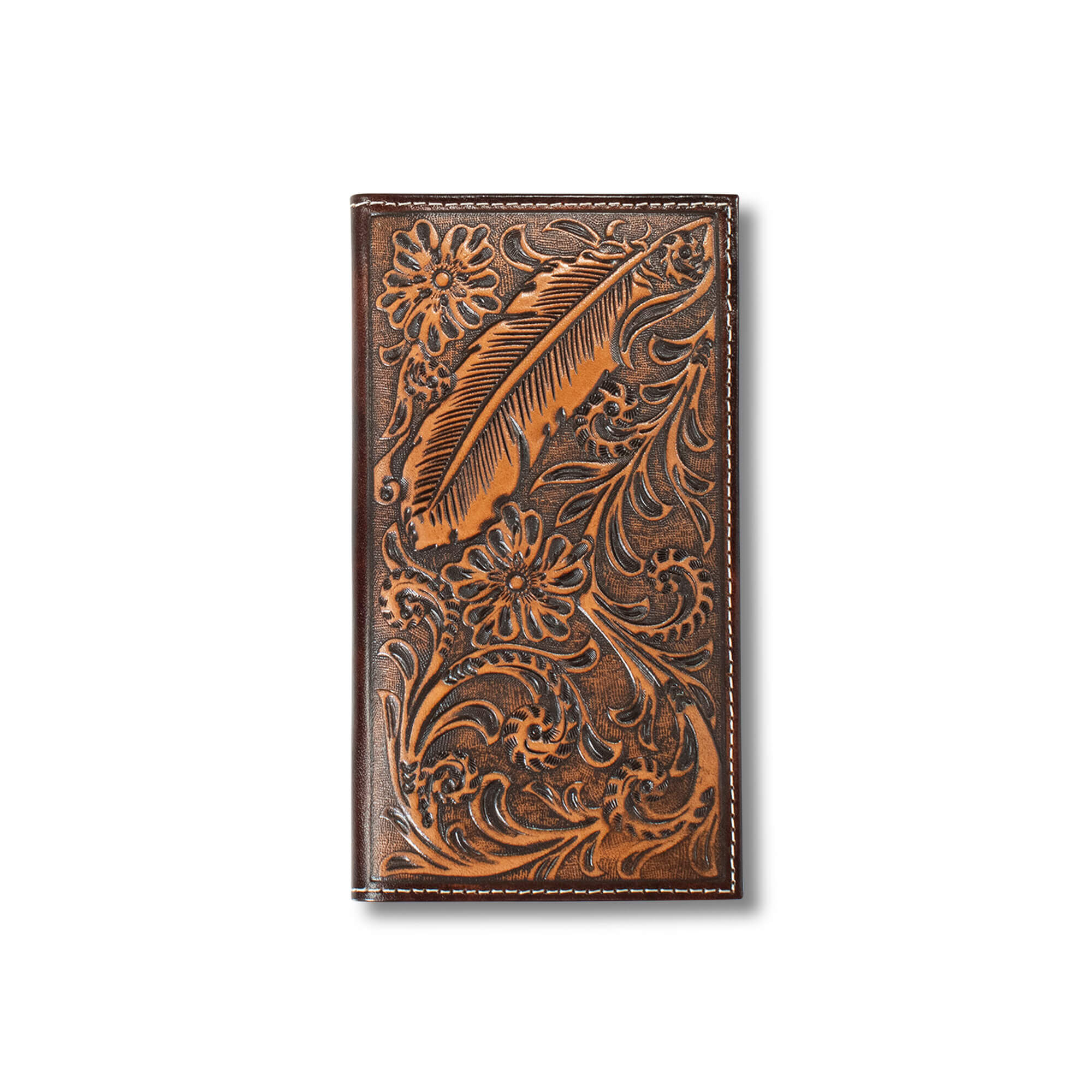 Tooled Feather Rodeo Wallet