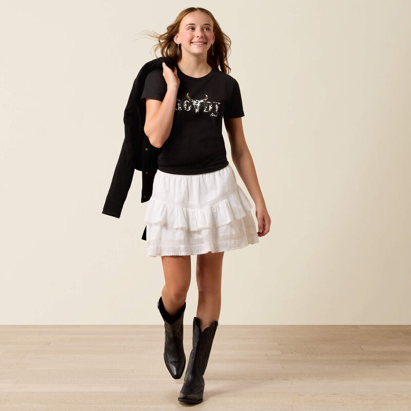 Ariat Rowdy Cow Skull T-Shirt Full