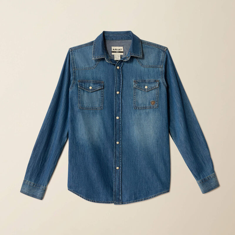 Retro Fit Denim Shirt Front