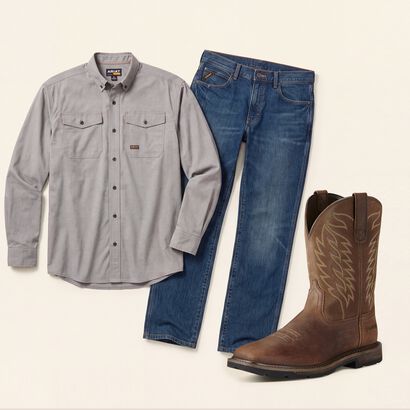 Men's Farm & Ranch Work Boot & Clothing Kit
