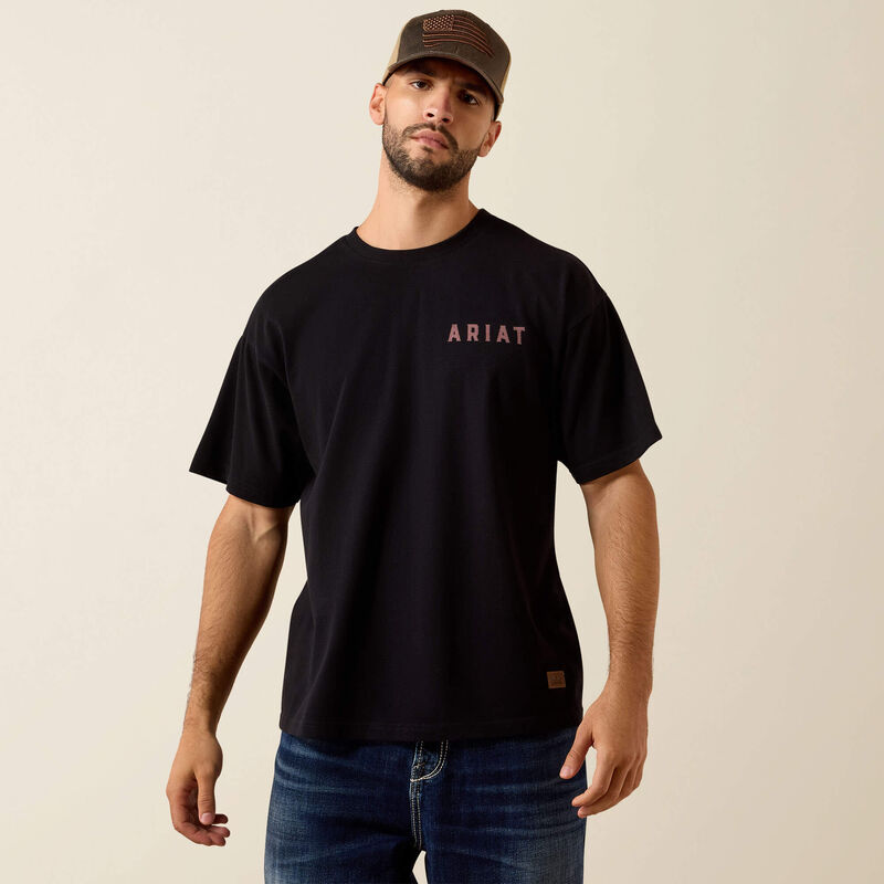 Ariat Bison Legend Flag ToughStock Boxy T-Shirt Back