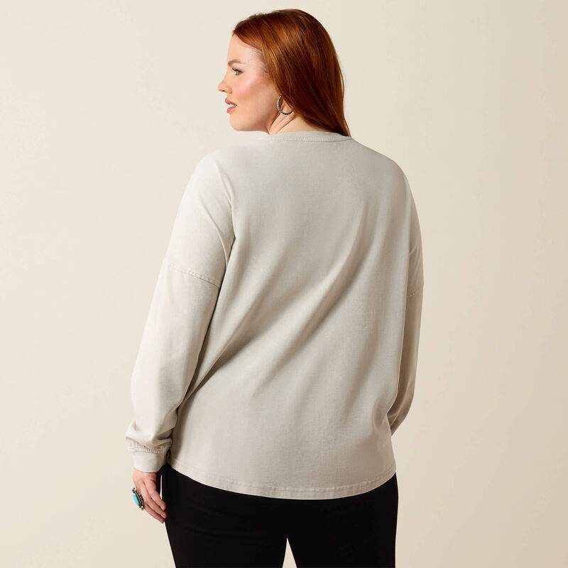 Canvas Oversized Long Sleeve T-Shirt Back Plus