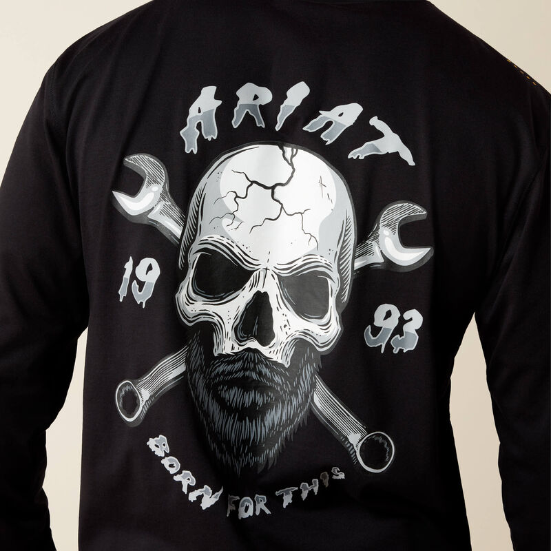 Rebar Workman Bearded Skull Long Sleeve T-Shirt 02