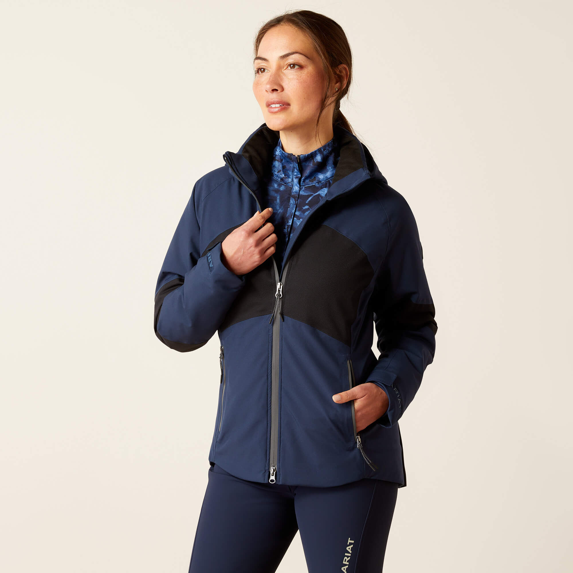 Women's Valor Jacket in Navy Colorblock, Size: Medium by Ariat
