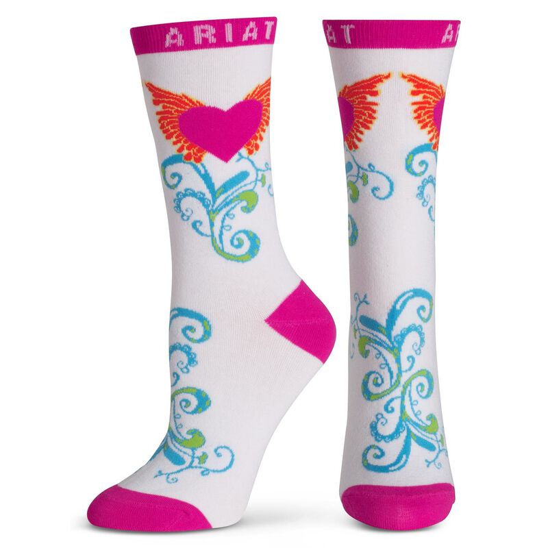 Winged Heart Ankle Sock