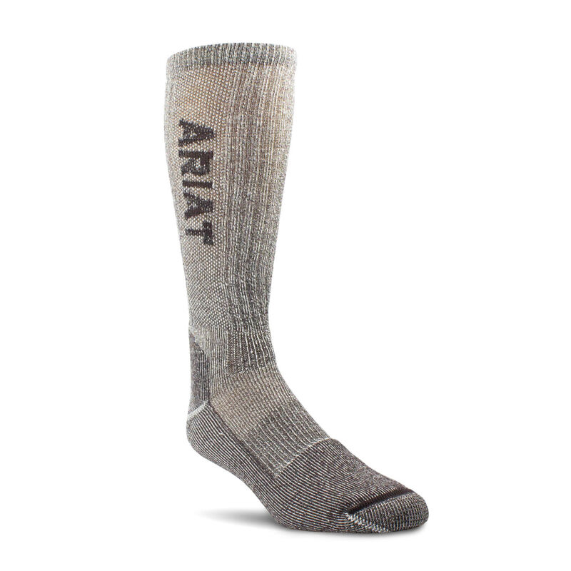 Lightweight Merino Wool Blend Mid Calf Steel Toe Work Sock 2 Pair Pack