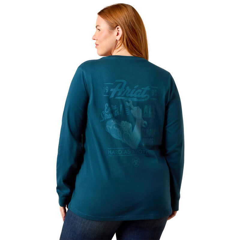 Rebar Cotton Strong Vintage Mother Long Sleeve T-Shirt Back Plus