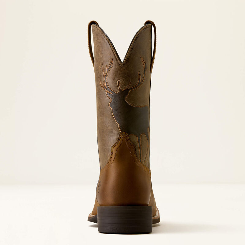 Sport Trail Cam Wide Square Toe Cowboy Boot Heel