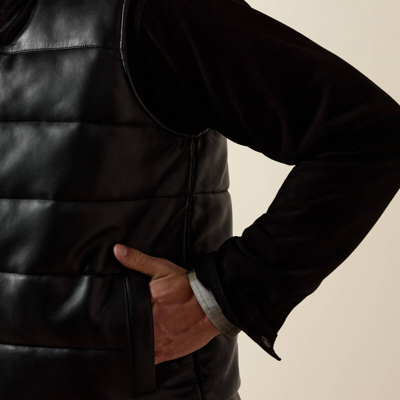 Bench Made Lamb Leather Puffer Vest 02