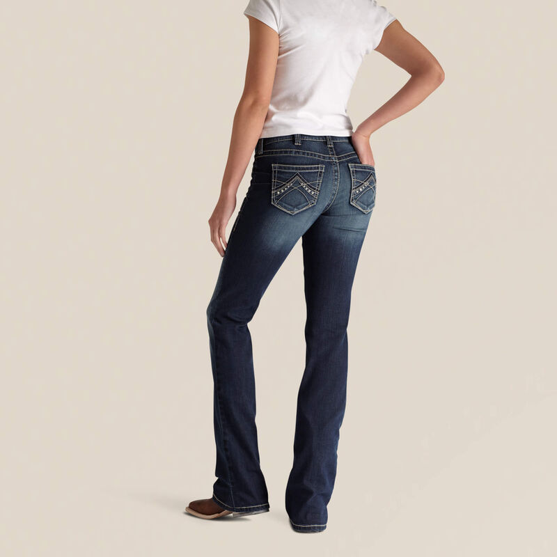 Women's R.E.A.L. Mid Rise Stretch Original Boot Cut Jeans in Spitfire,  Size: 28 Regular by Ariat