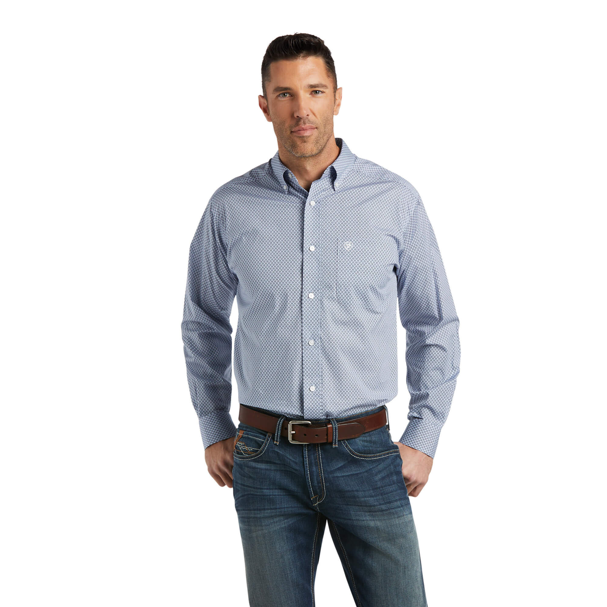 ARIAT Mens Fitted Long Sleeve Stretch Shirt