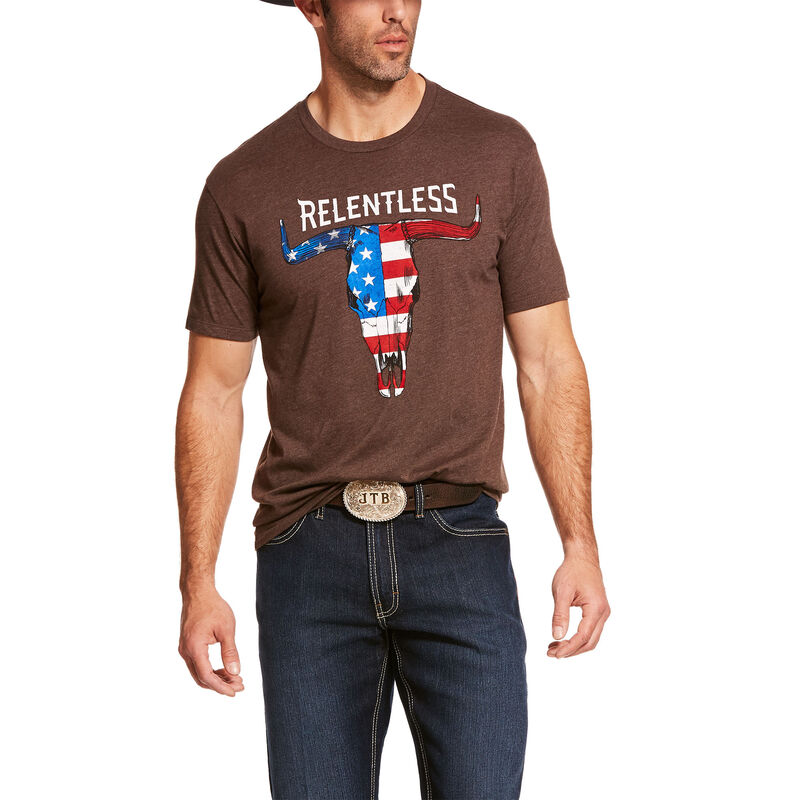 Relentless American Flag Skull T-Shirt