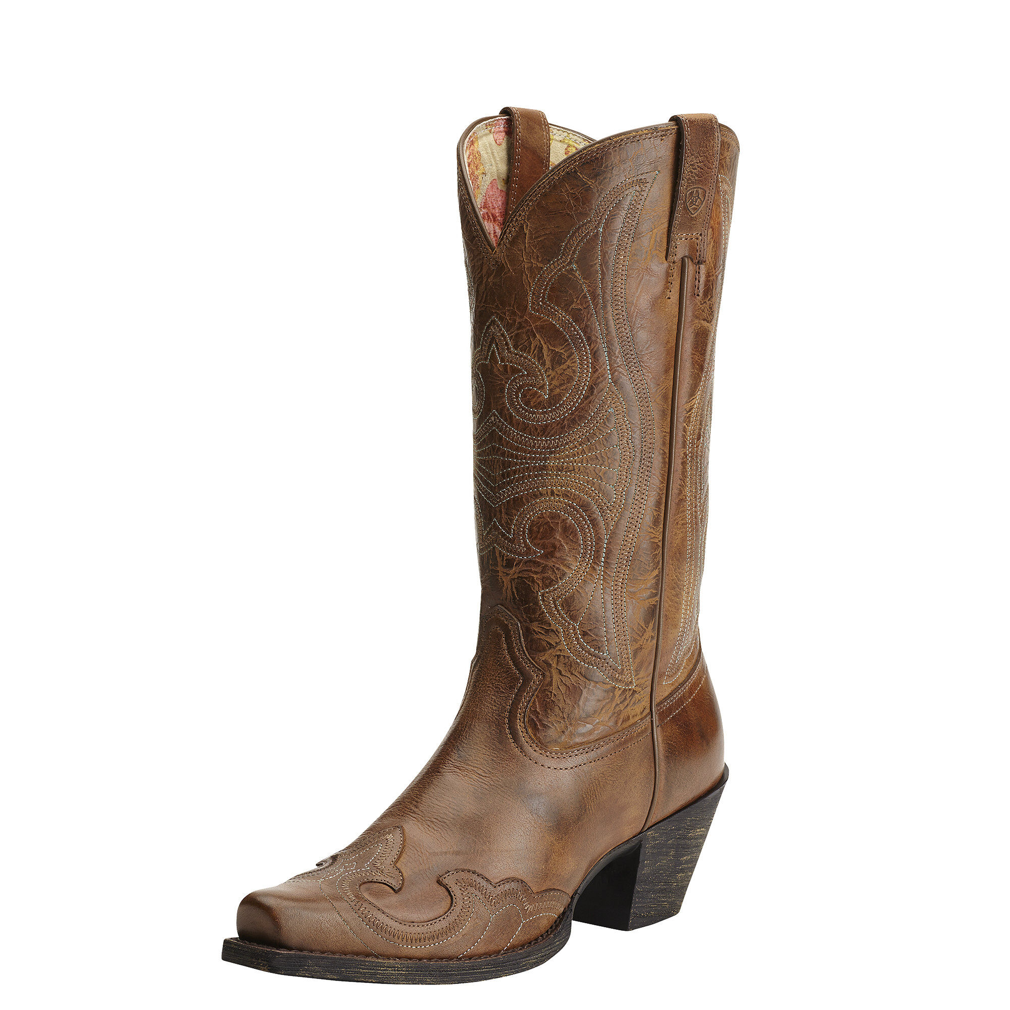 Women's Round Up D Toe Wingtip Western Boots in Sandstorm Leather  by Ariat