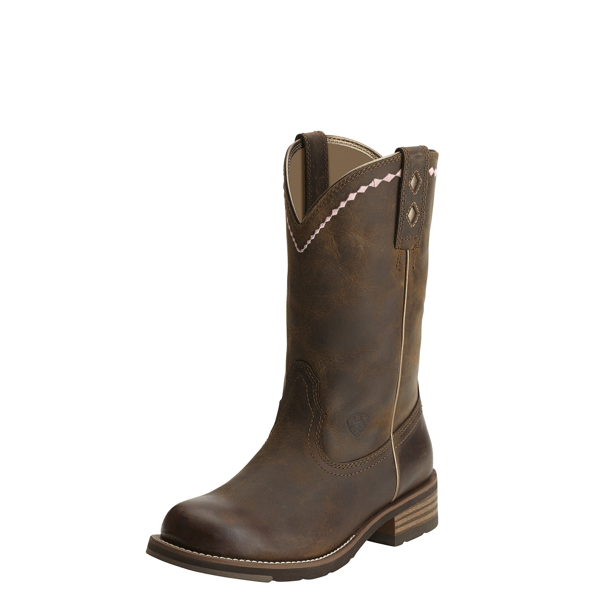 Women's Unbridled Roper Western Boots in Distressed Brown Leather  by Ariat