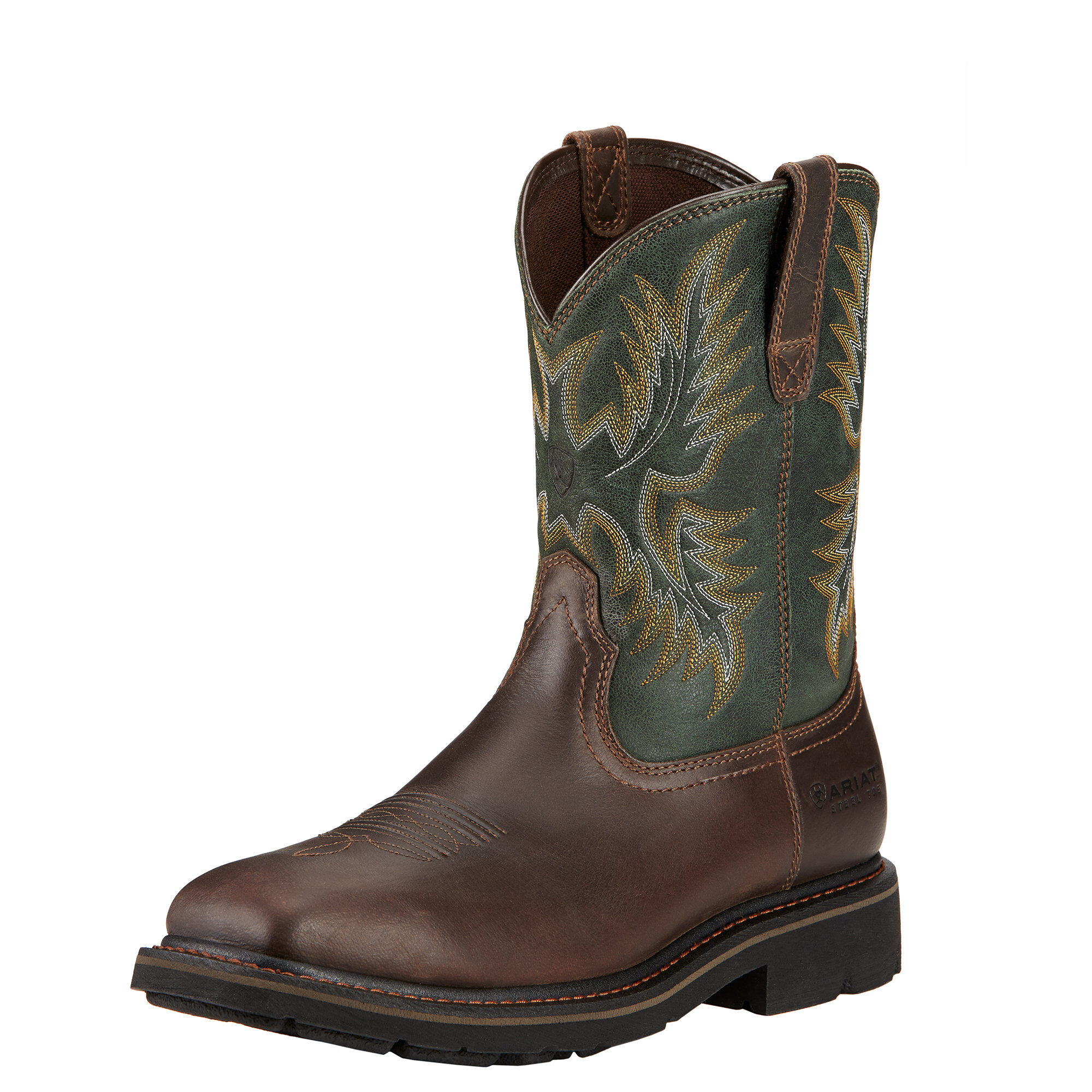 ariat men's sierra steel square toe western work boots
