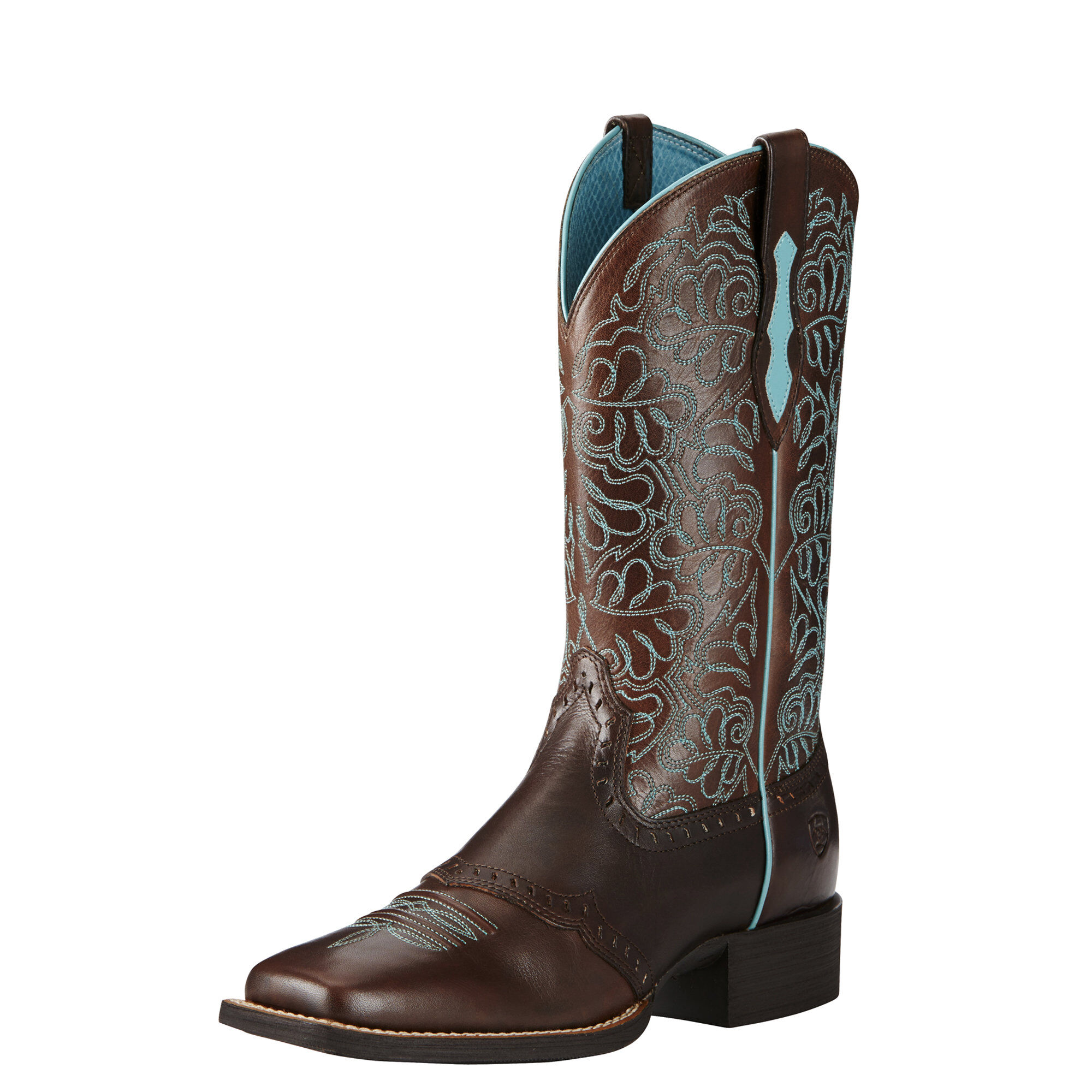 Women's Round Up Remuda Western Boots in Naturally Dark Brown Leather  by Ariat