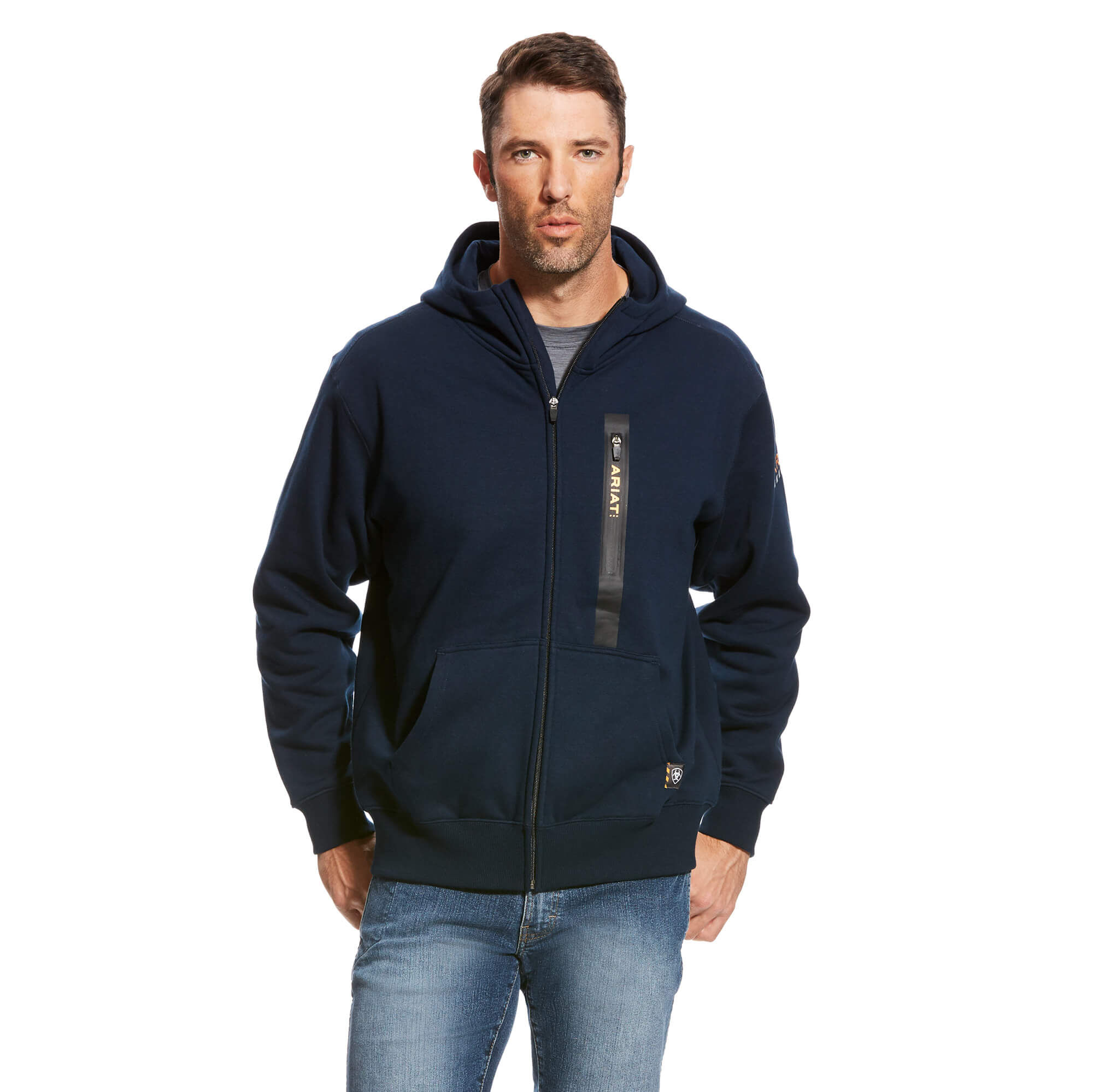 Ariat Men's Rebar Workman Full Zip Work Hoodie, Navy, XL