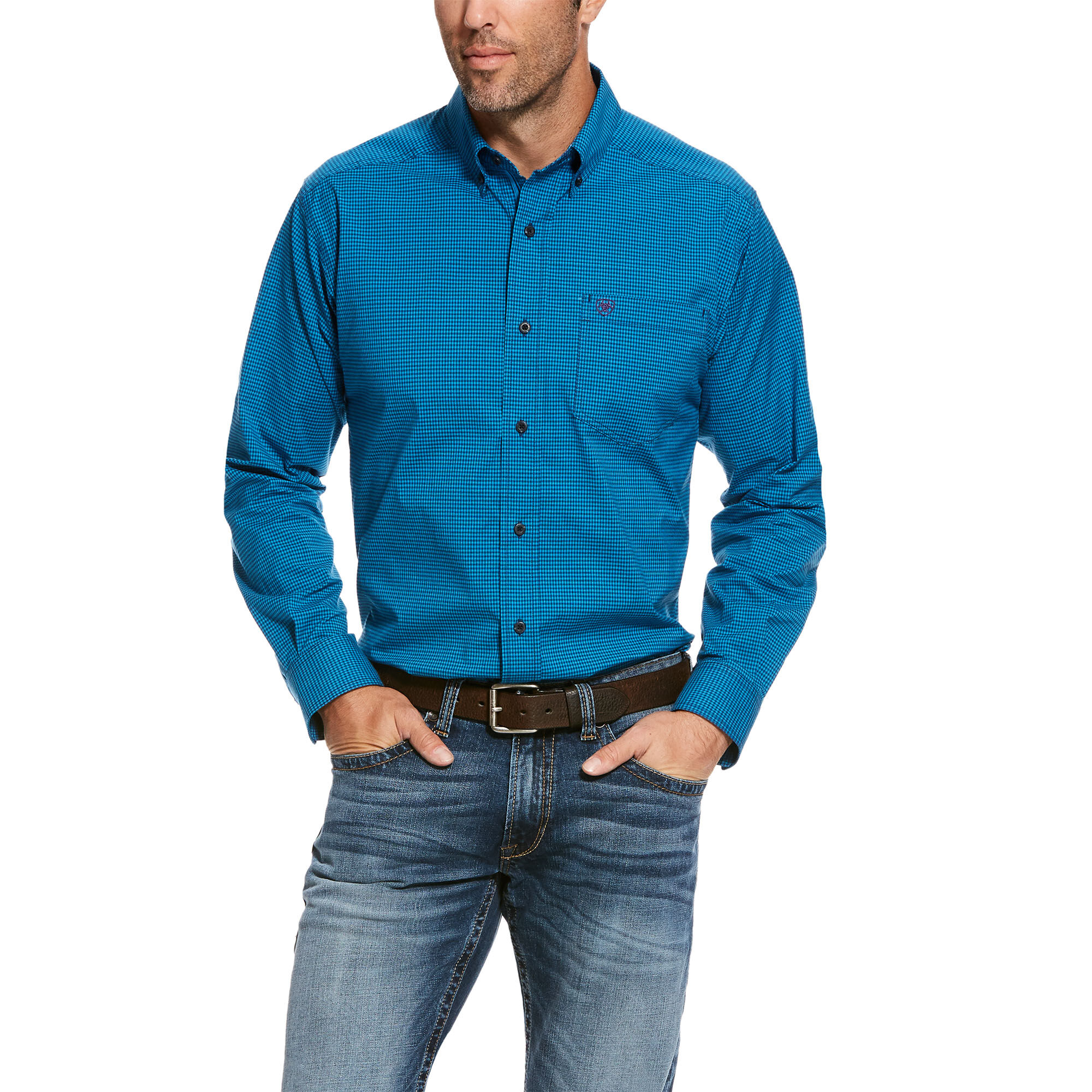 stretch fitted denim shirt