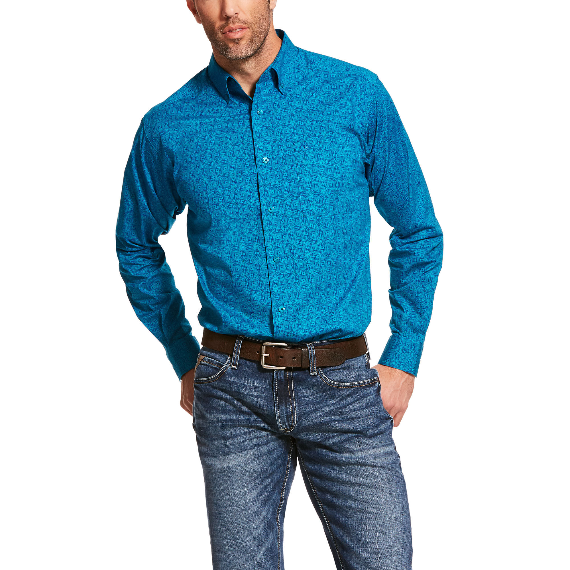 stretch fitted denim shirt
